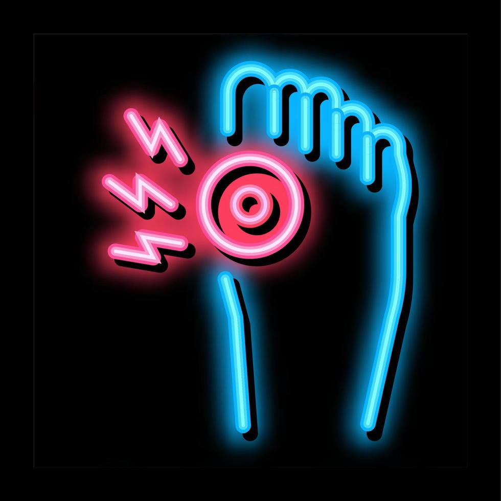 artritis van bot Aan voet neon gloed icoon illustratie vector