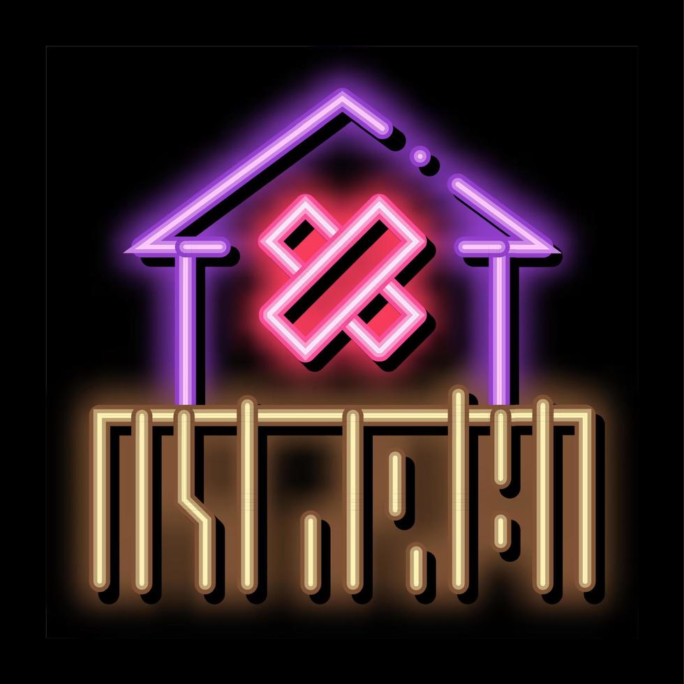 ingesloten niet-residentieel gebouw neon gloed icoon illustratie vector