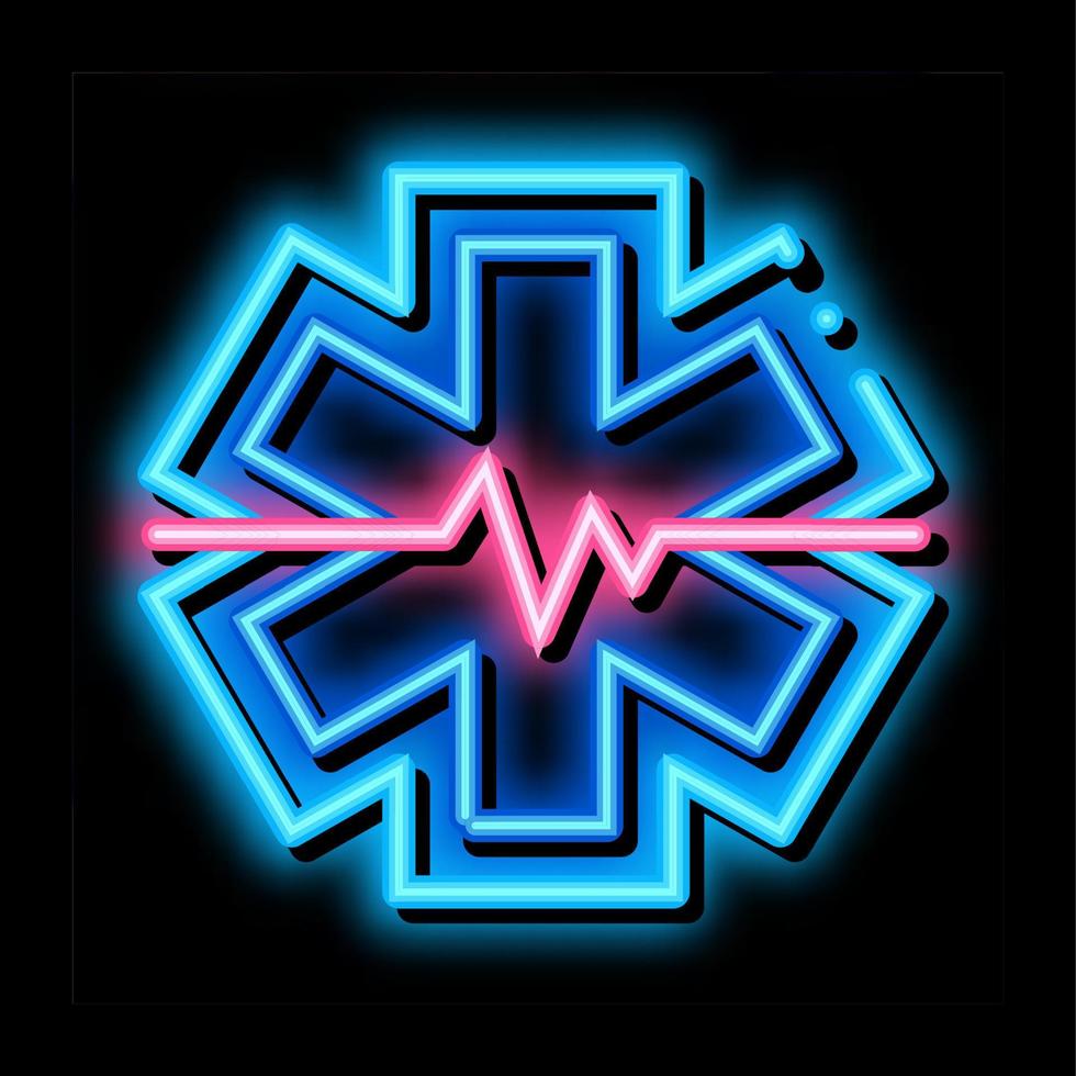 hypothermie kardiogram problemen neon gloed icoon illustratie vector