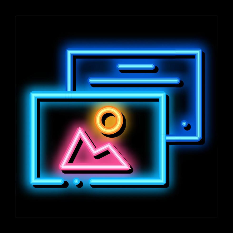 kleur afbeeldingen neon gloed icoon illustratie vector