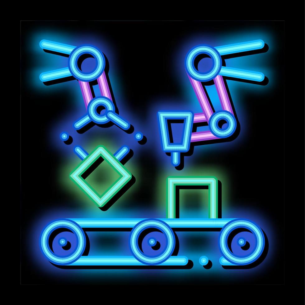 bijeenkomst transportband kunstmatig neon gloed icoon illustratie vector