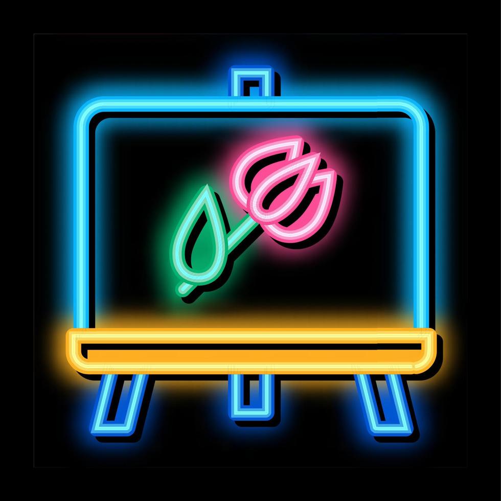 geschilderd afbeelding bloem neon gloed icoon illustratie vector