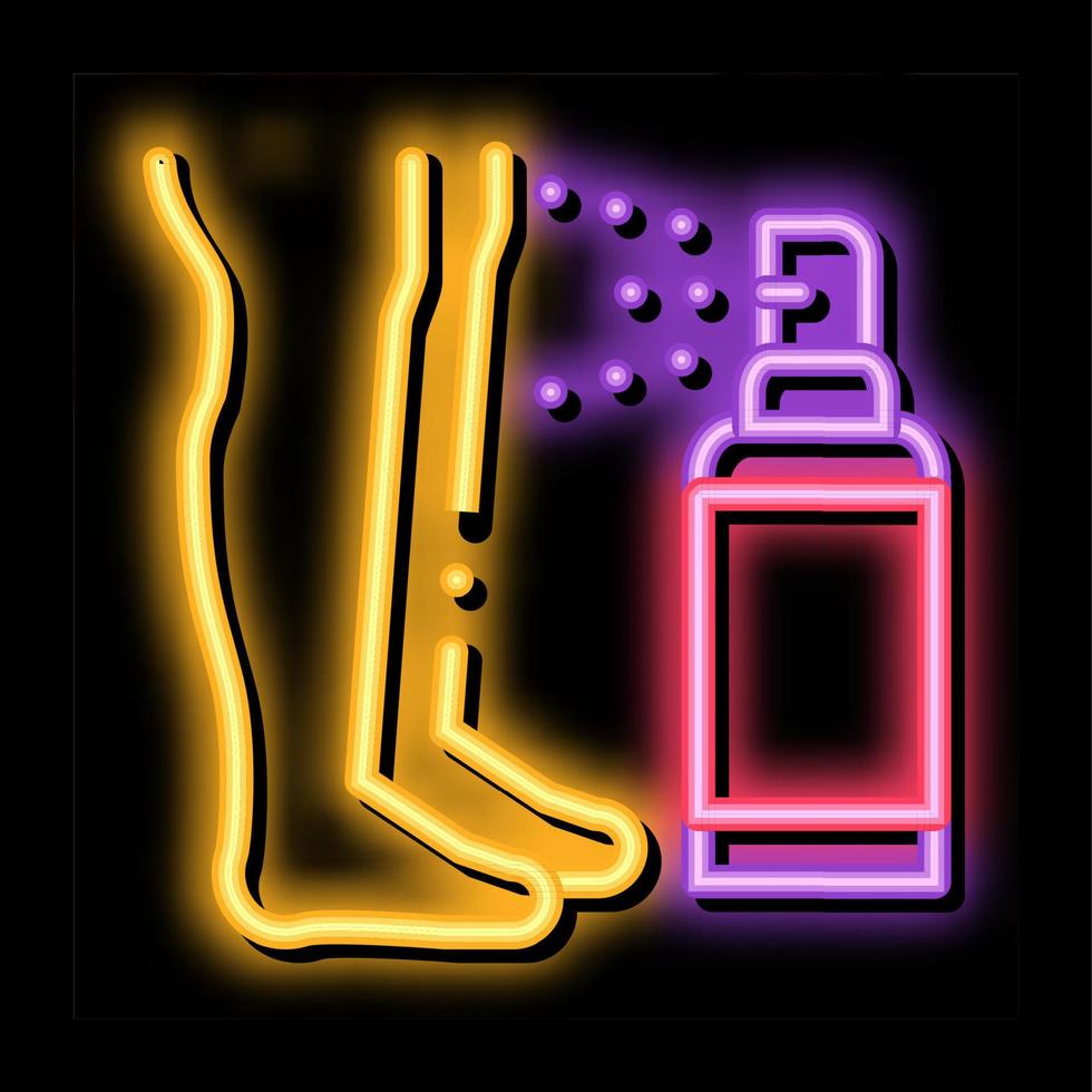 verstuiven voor been na scheren neon gloed icoon illustratie vector