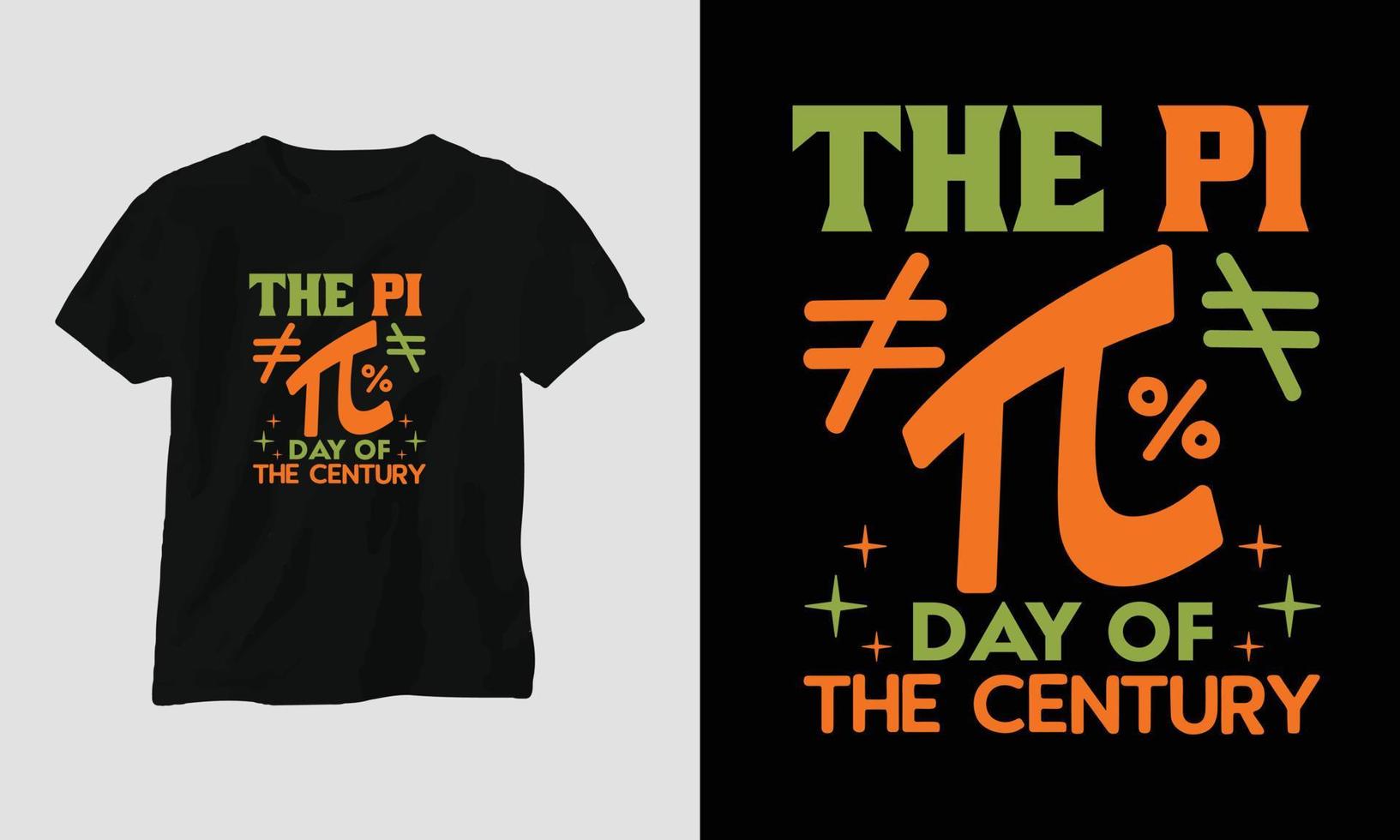 pi dag speciaal typografie t-shirt ontwerp sjabloon ontwerp met pi, wiskunde, enz. vector