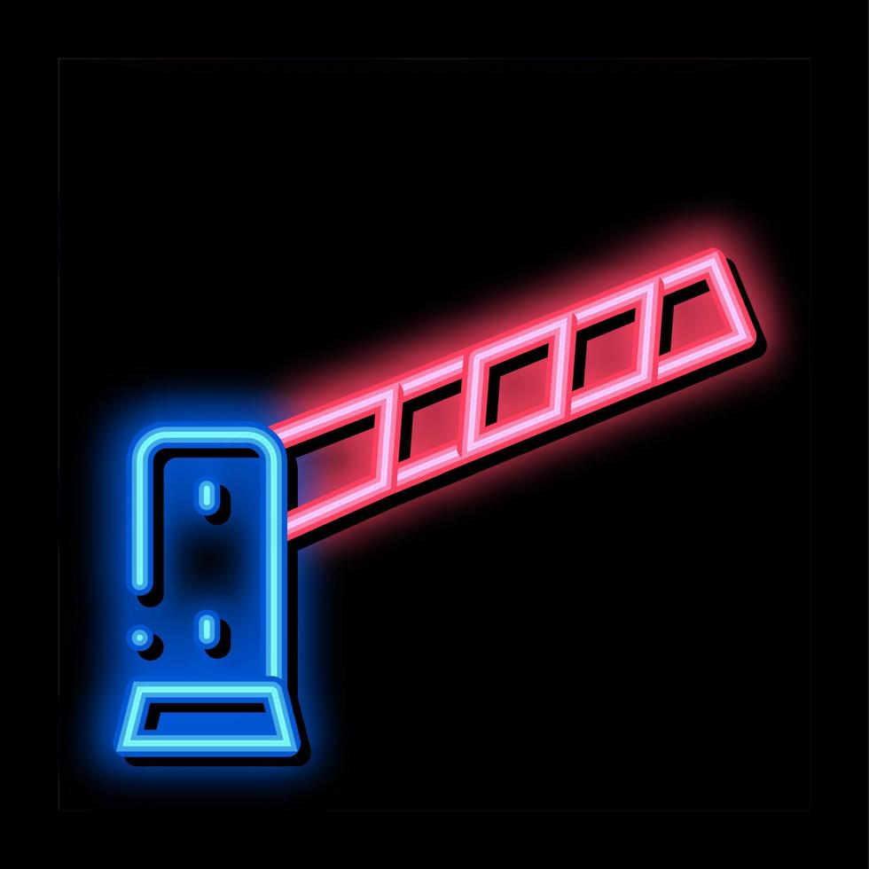 parkeren barrière neon gloed icoon illustratie vector