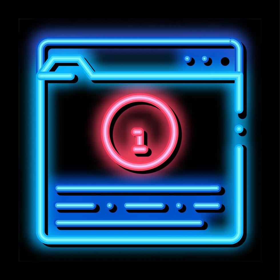 informatie map neon gloed icoon illustratie vector