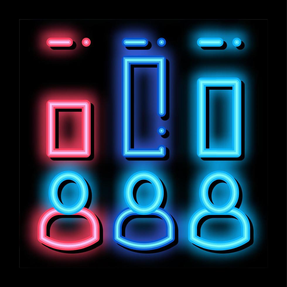 kiezer beoordeling neon gloed icoon illustratie vector