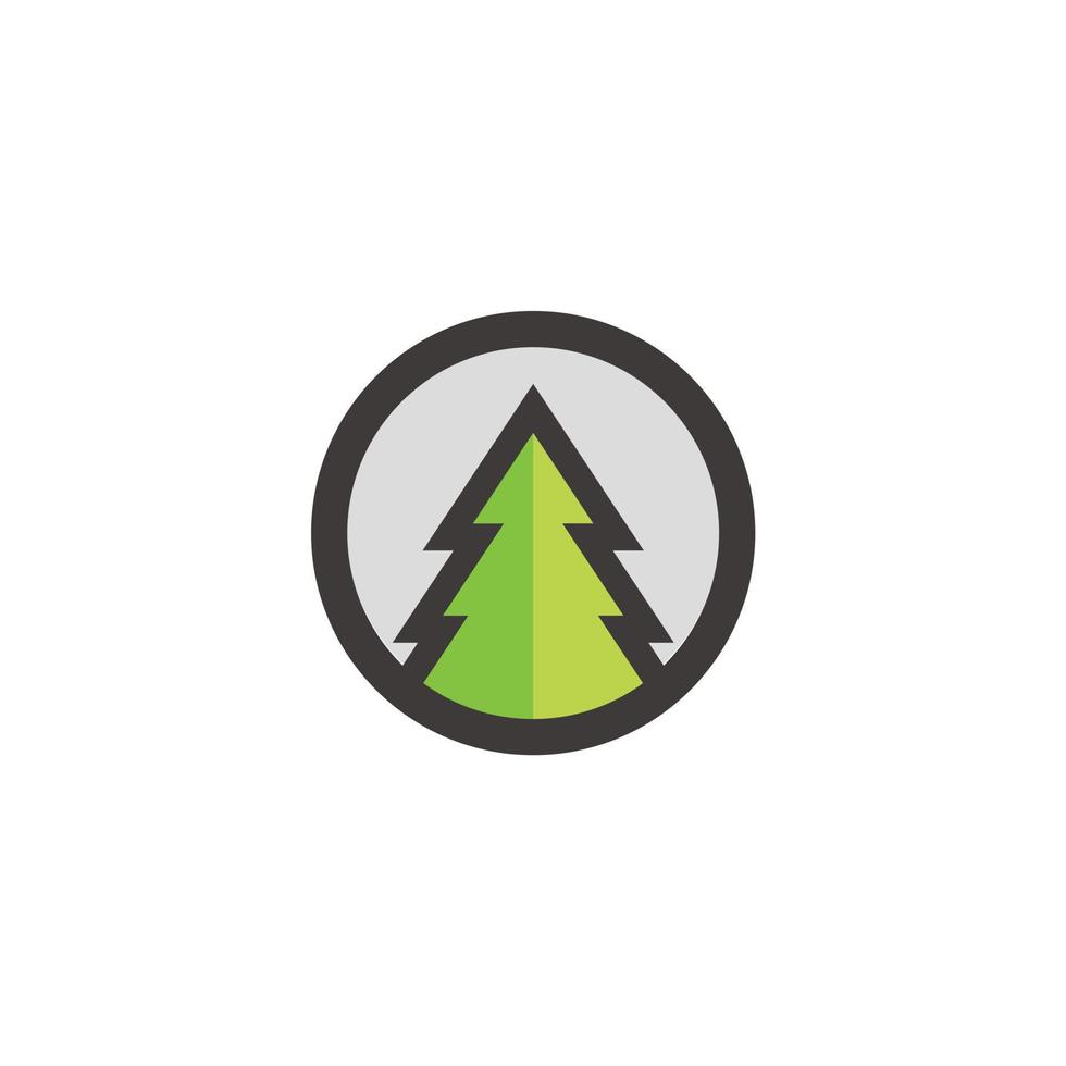 minimalistische pijnboom, groenblijvend, logo ontwerp icoon illustratie vector