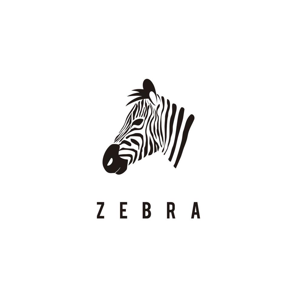 zebra gezicht strepen logo ontwerp illustratie vector