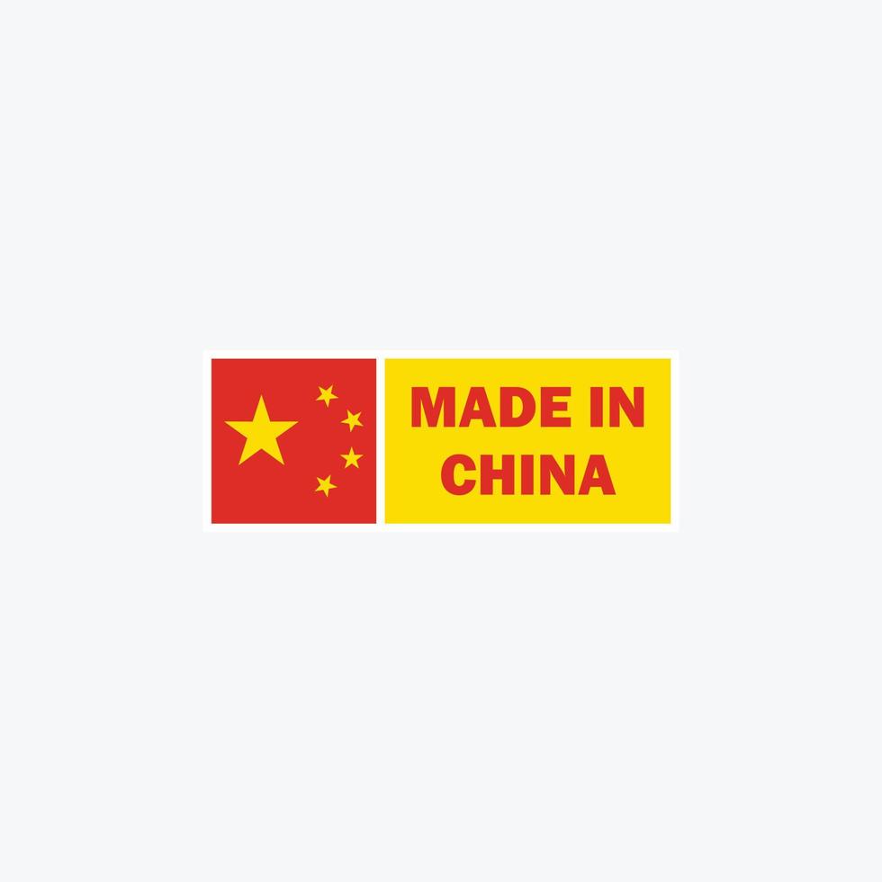 gemaakt in China etiketten, icoon, sticker met vlag van China vector illustratie sjabloon ontwerp