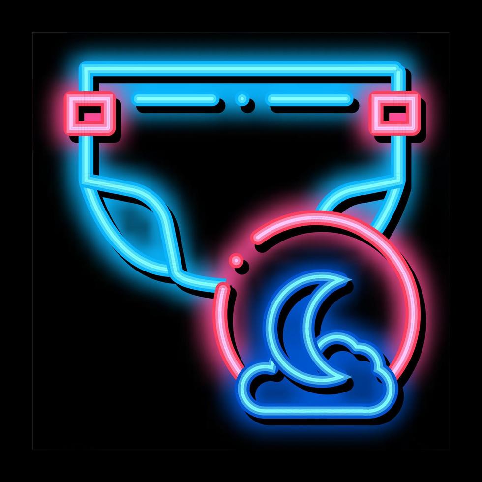 nacht luier neon gloed icoon illustratie vector