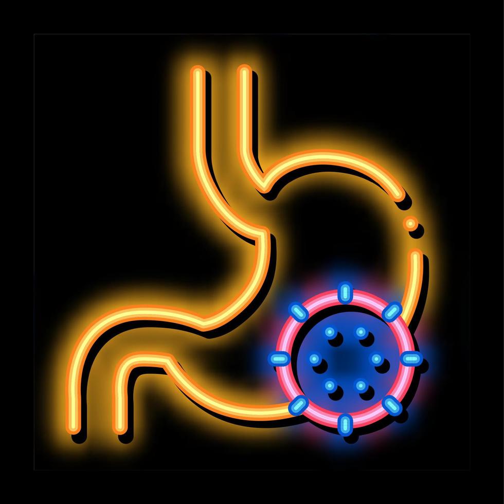 maag infectie neon gloed icoon illustratie vector