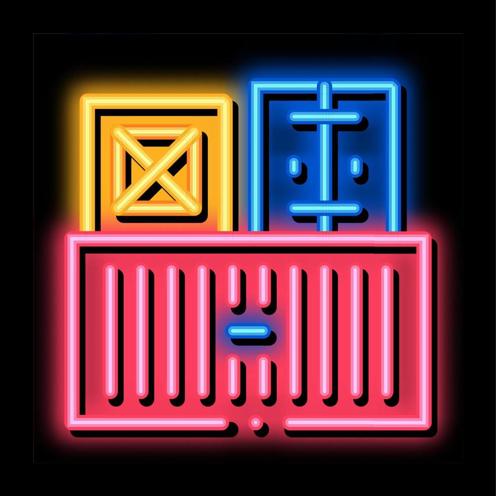 lading containers neon gloed icoon illustratie vector
