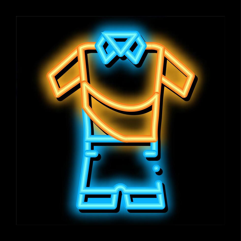 Mens sport pak neon gloed icoon illustratie vector