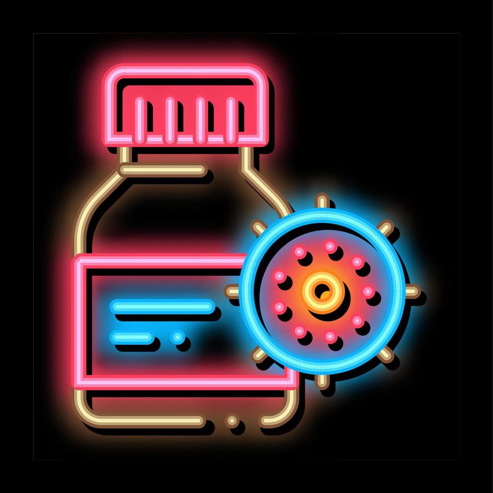drug fles virus neon gloed icoon illustratie vector