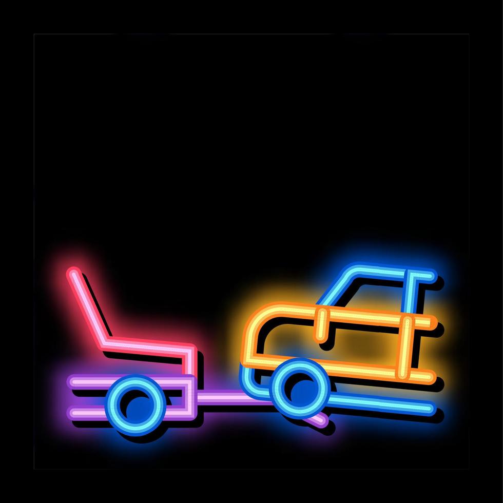evacueer voertuig neon gloed icoon illustratie vector