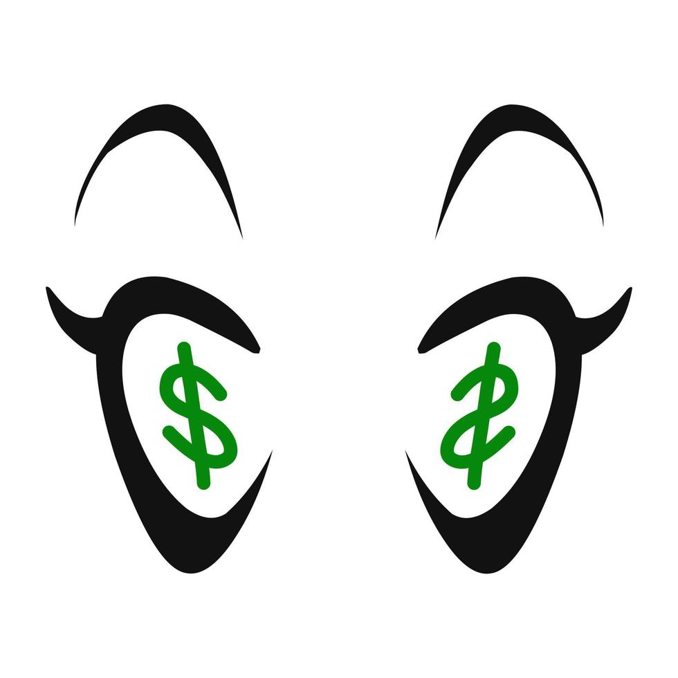 illustratie ontwerp dollar oog vector grafiek. perfect voor stickers, tatoeages, pictogrammen