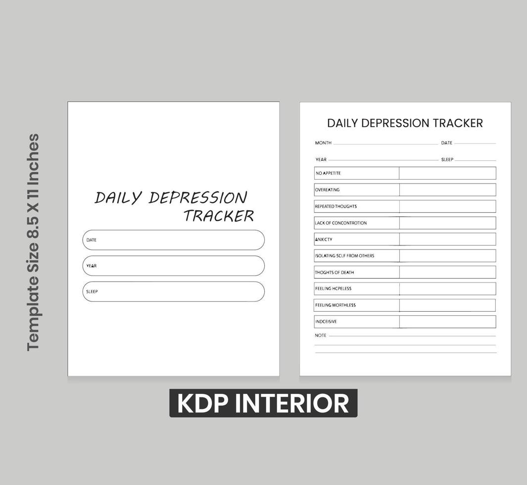 dagelijks depressie tracker boek vector