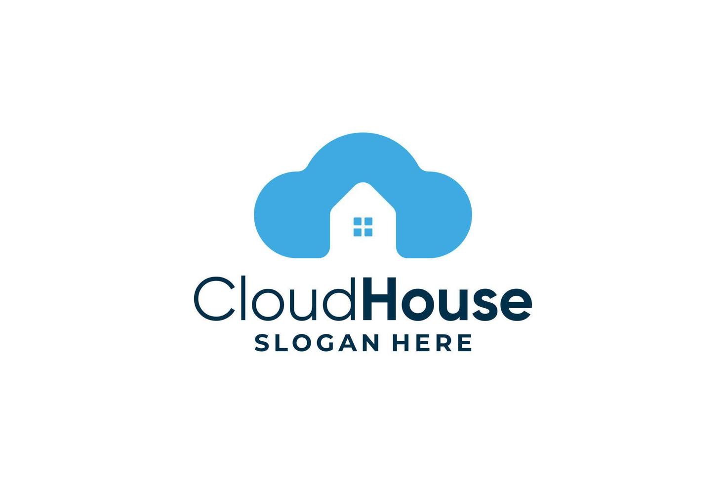 wolk huis logo vector ontwerp