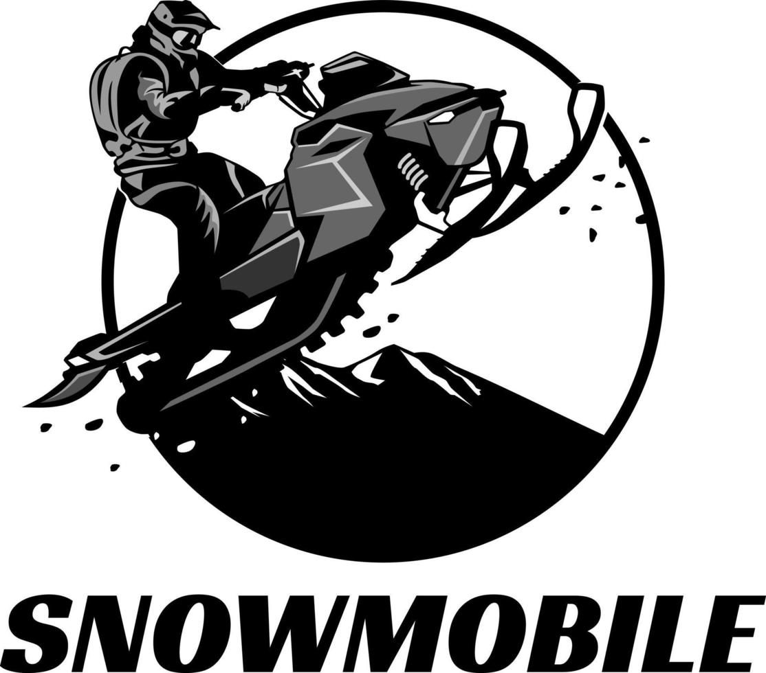 sneeuwscooter trails logo ontwerp vector