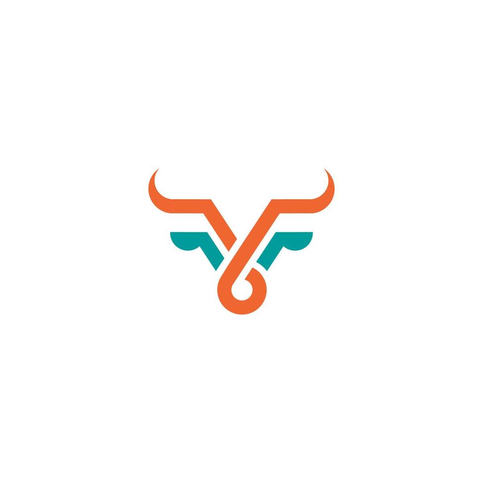 stier dier hoorns logo vector icoon sjabloon ontwerp vector