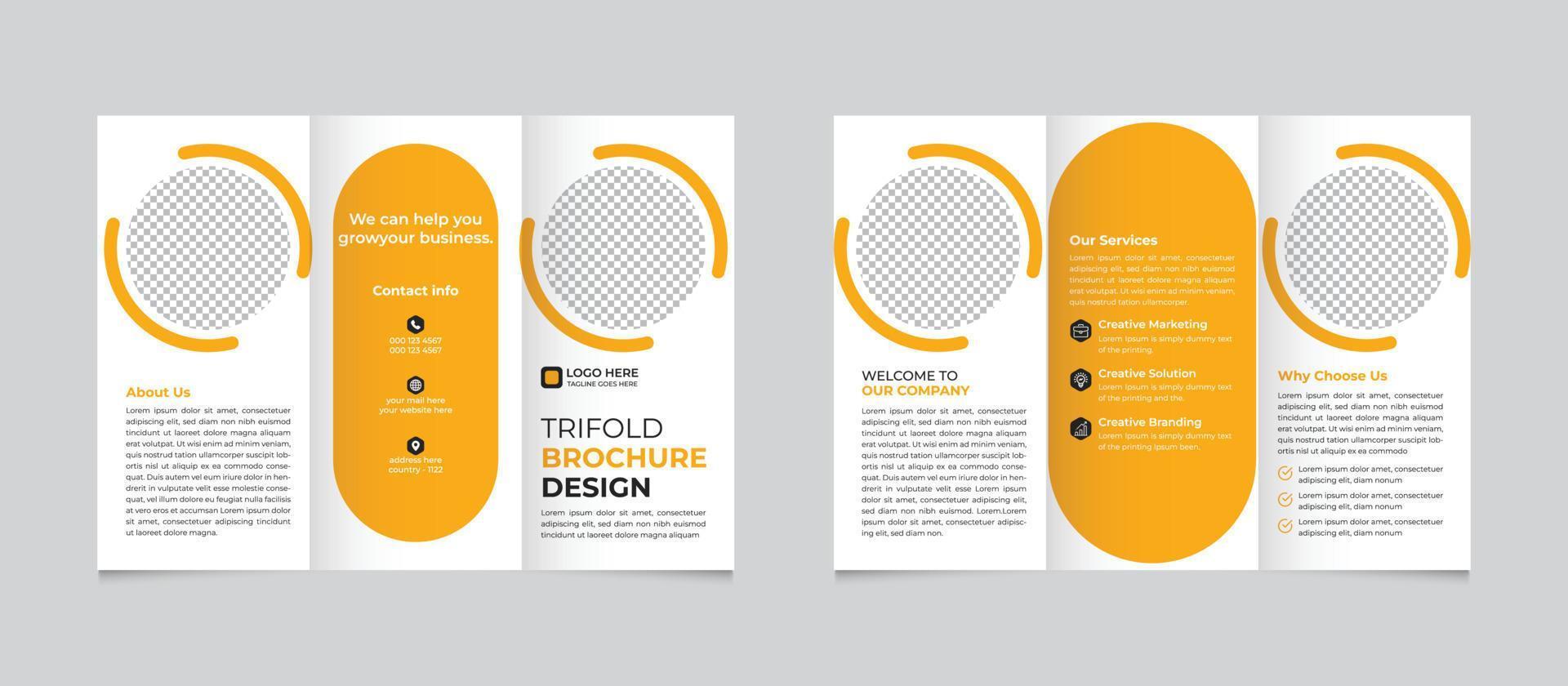 creatief zakelijke modern bedrijf plein drievoud brochure sjabloon ontwerp vrij vector