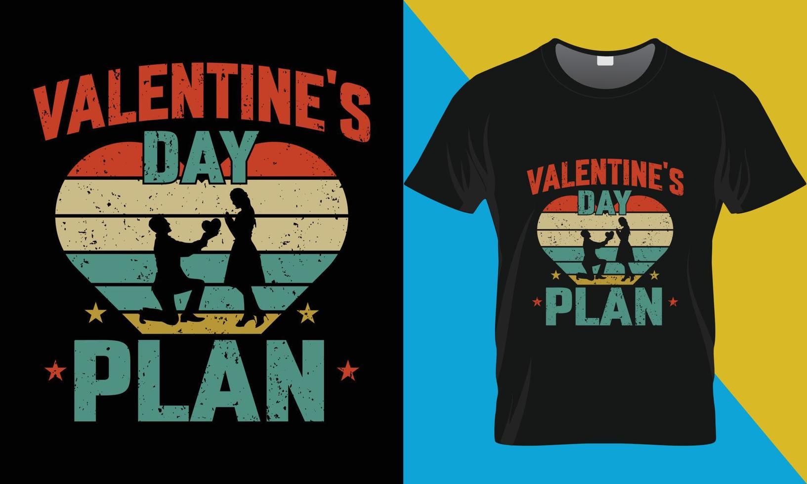 Valentijnsdag dag plan wijnoogst t-shirt ontwerp vector