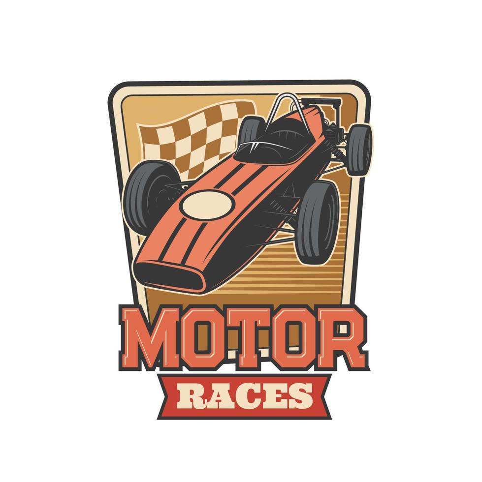 motor ras icoon, sport auto racing retro auto- vector