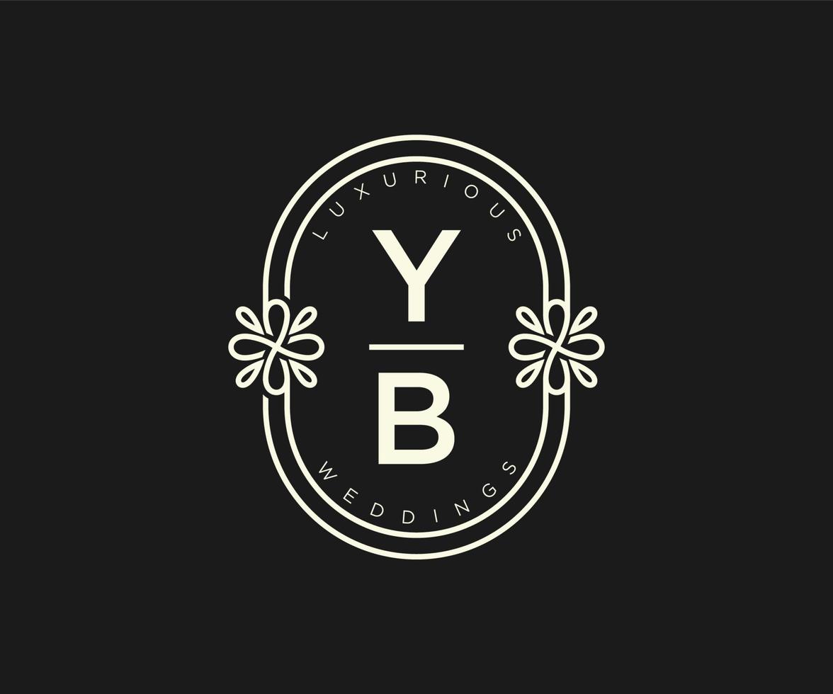 yb initialen brief bruiloft monogram logos sjabloon, hand- getrokken modern minimalistisch en bloemen Sjablonen voor uitnodiging kaarten, opslaan de datum, elegant identiteit. vector