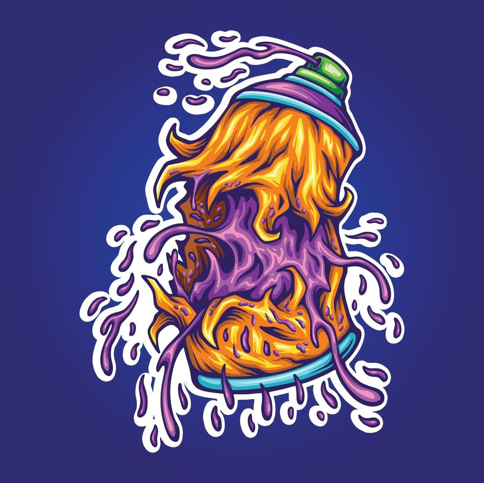 eng monster graffiti verstuiven verf blikjes kleurrijk illustratie vector voor uw werk logo, mascotte handelswaar t-shirt, stickers en etiket ontwerpen, poster, groet kaarten reclame bedrijf bedrijf