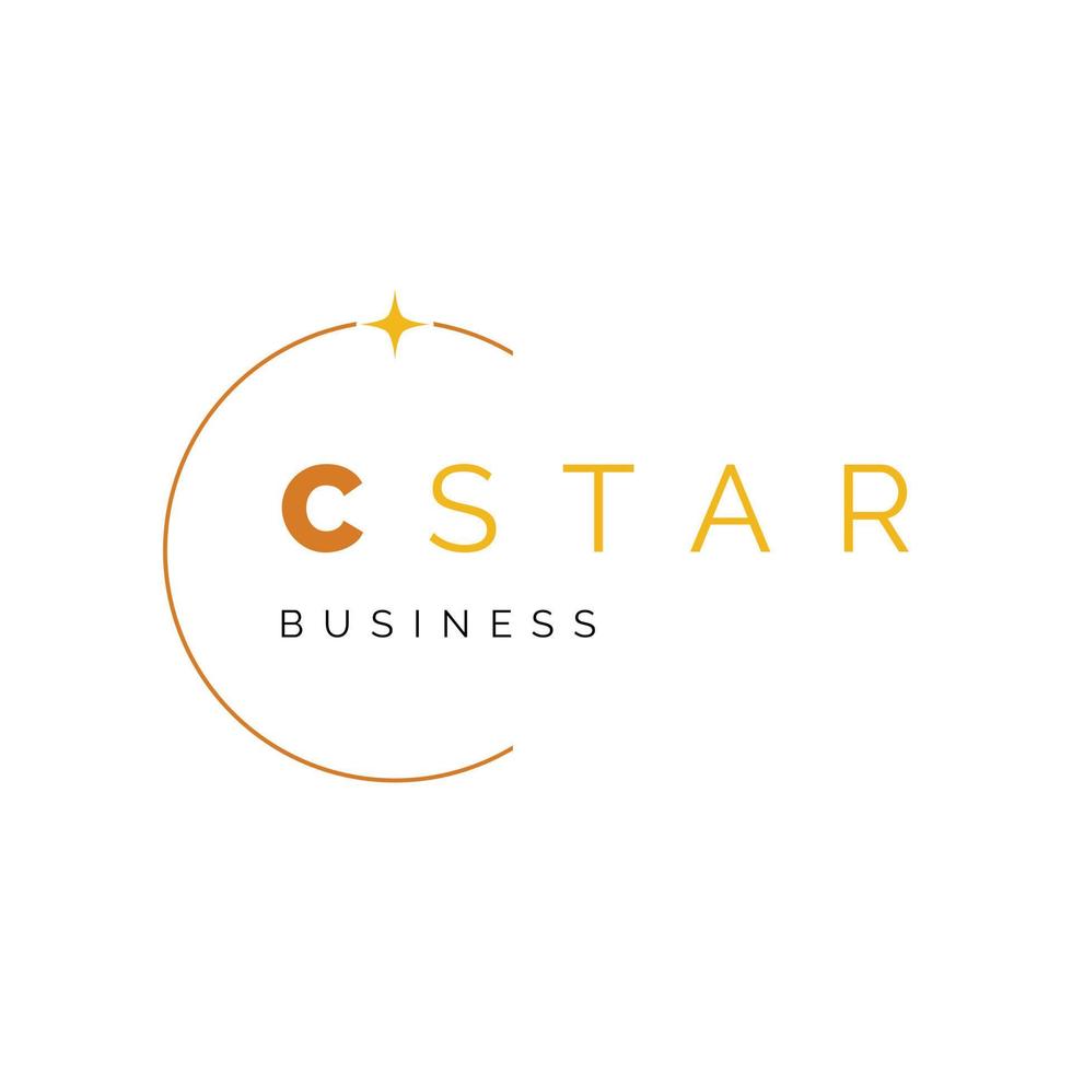 eerste brief c ster icoon logo ontwerp sjabloon vector