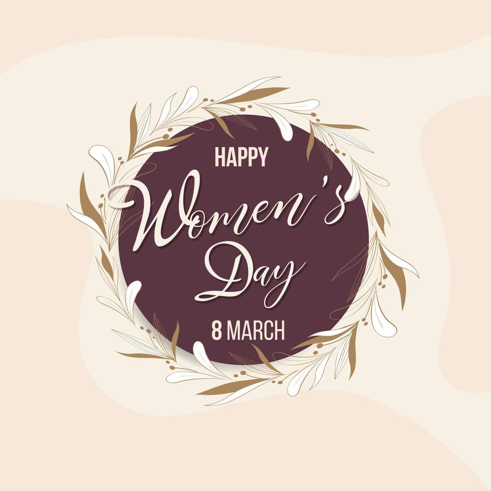 gelukkig vrouwen dag 8 maart met bloem in de omgeving van de cirkel, papier besnoeiing kunst stijl. vector