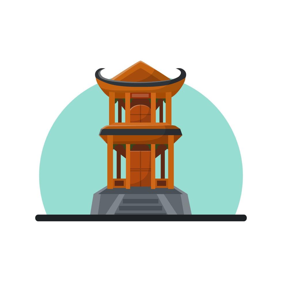 traditioneel gebouw huis van Azië cultuur architectuur vector illustratie