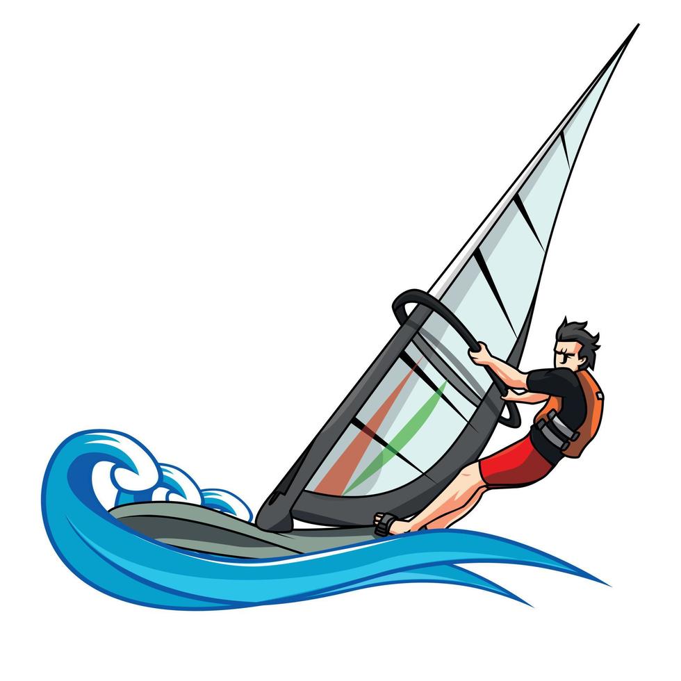 wind surfing vector illustratie