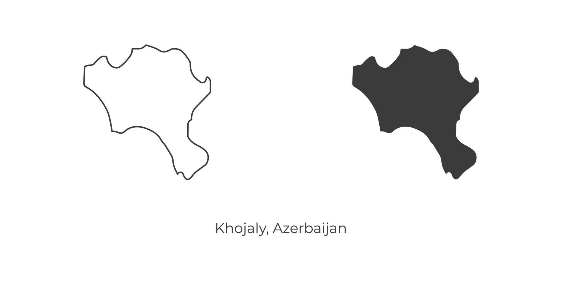 eenvoudige vectorillustratie van de kaart van Khojaly, Azerbeidzjan. vector