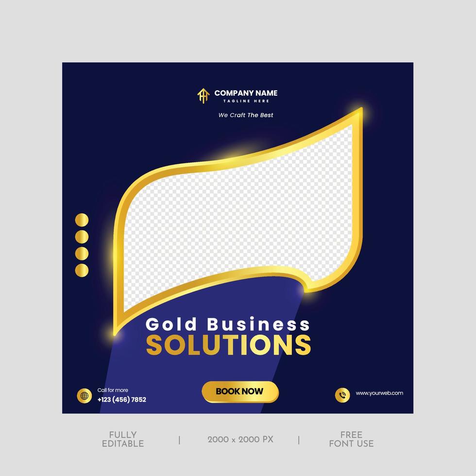 goud sieraden bedrijf brochure en zakelijke sociaal media post sjabloon vector