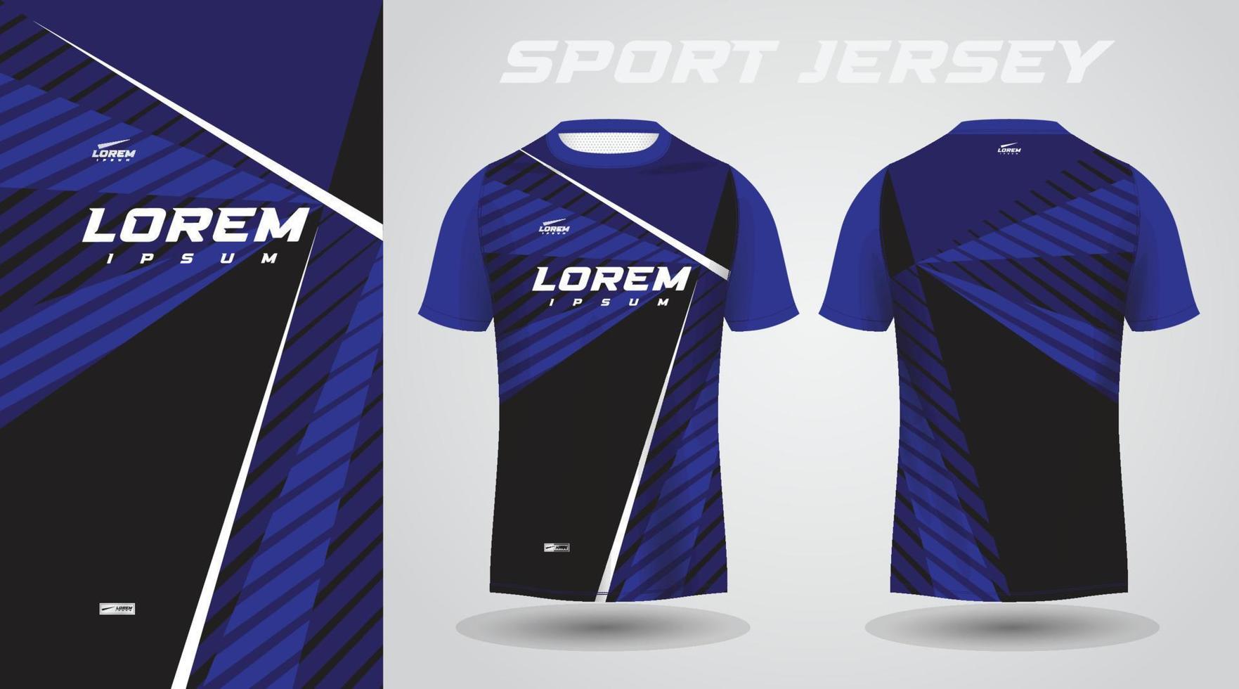 zwart blauw overhemd sport Jersey ontwerp vector