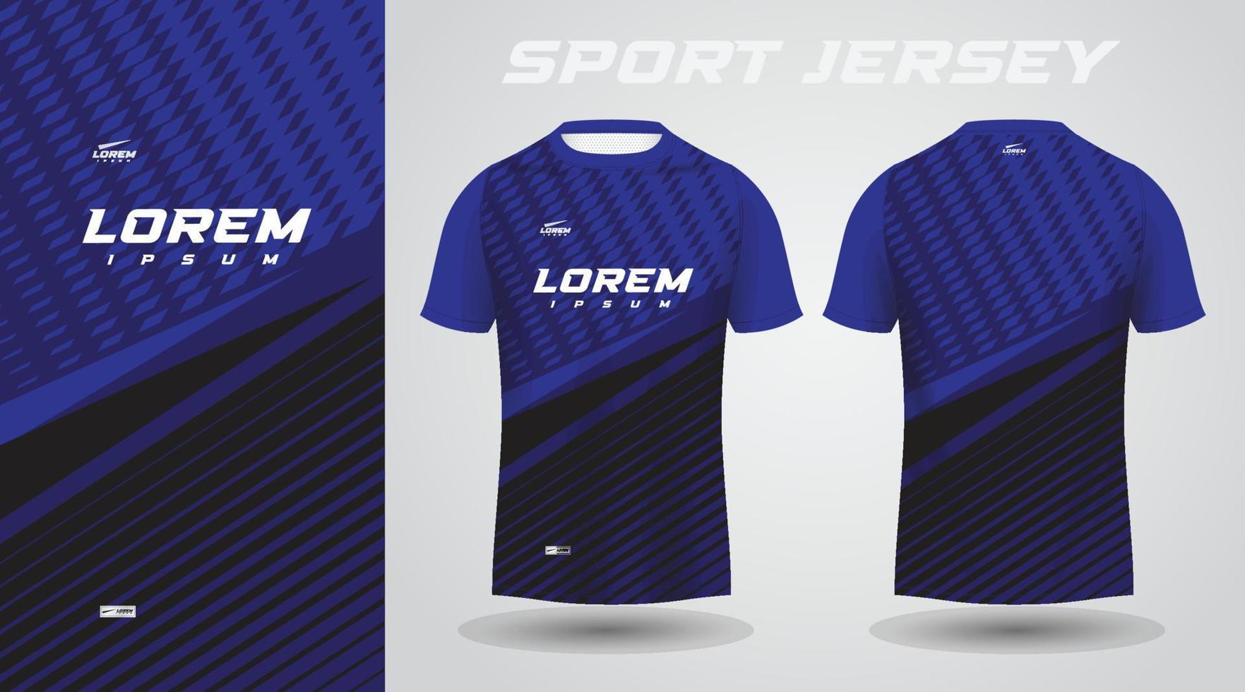 zwart blauw overhemd sport Jersey ontwerp vector