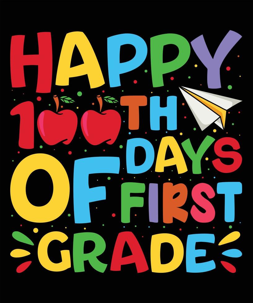 gelukkig 100 dagen van school- voor elementair kinderen, kleuterschool vector