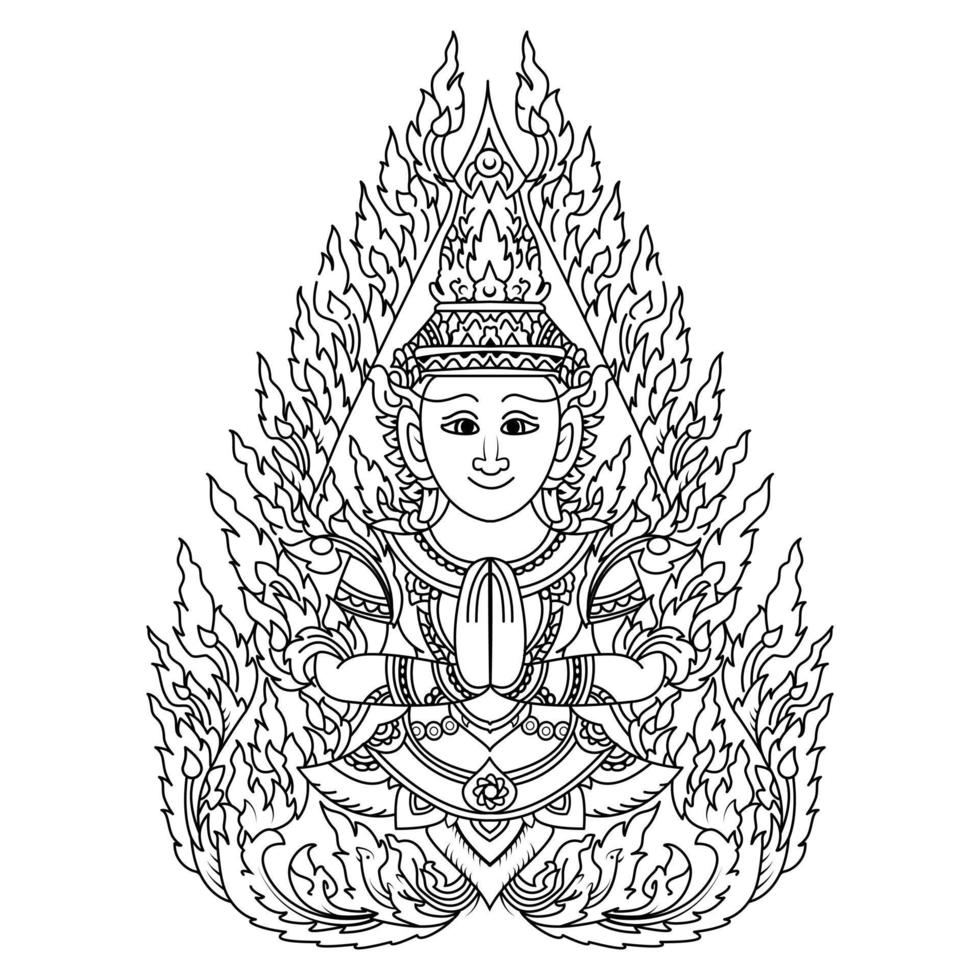 Thais Boeddha schets schetsen vector