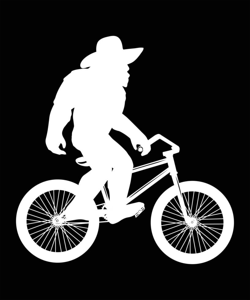 grote voet in fiets grafisch vector t-shirt illustratie