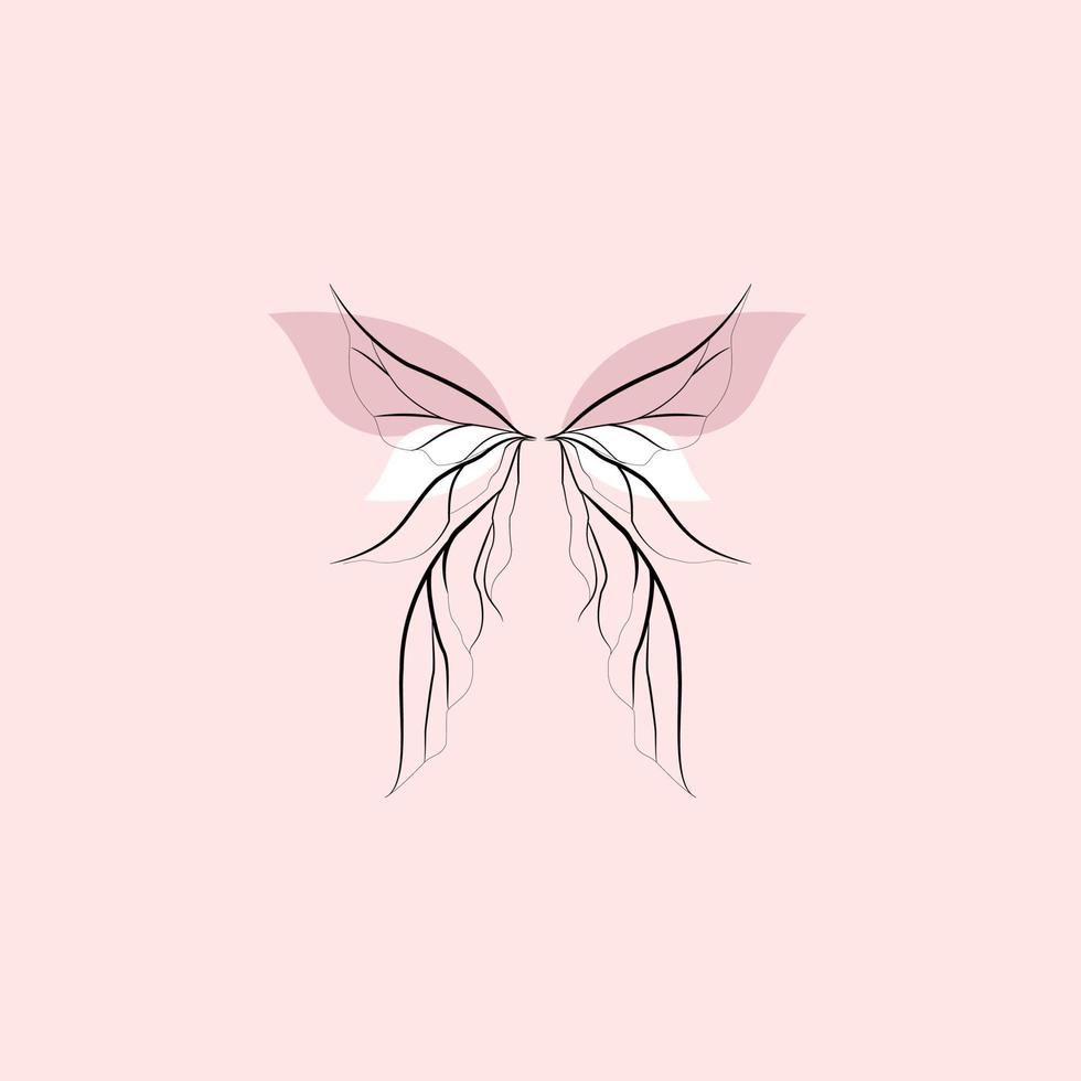 schoonheid vlinder lijn kunst logo ontwerp sjabloon vector