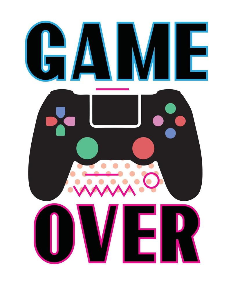 spel t-shirt sjabloonontwerp. vector