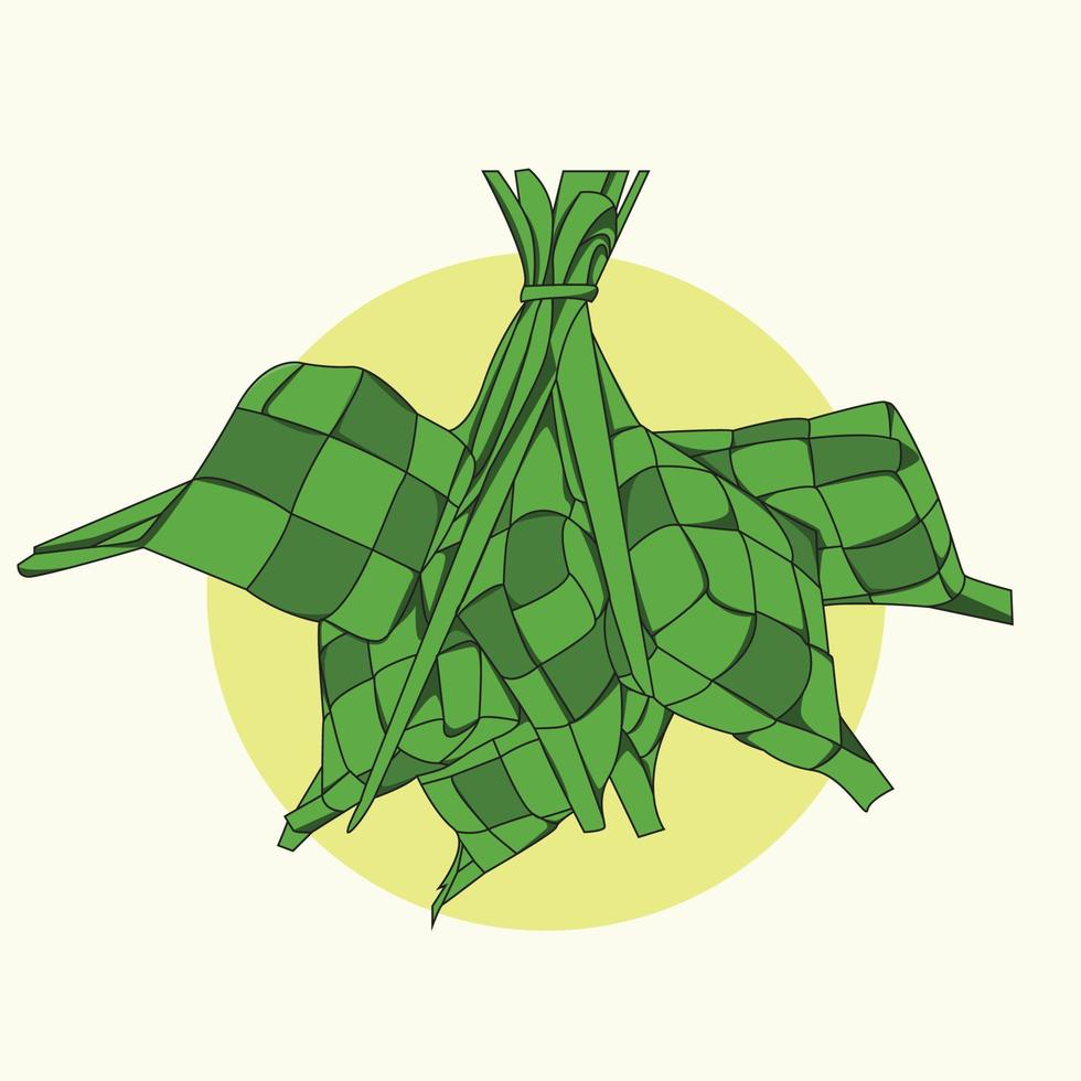 traditioneel ketupat samenstelling achtergrond ontwerp vector