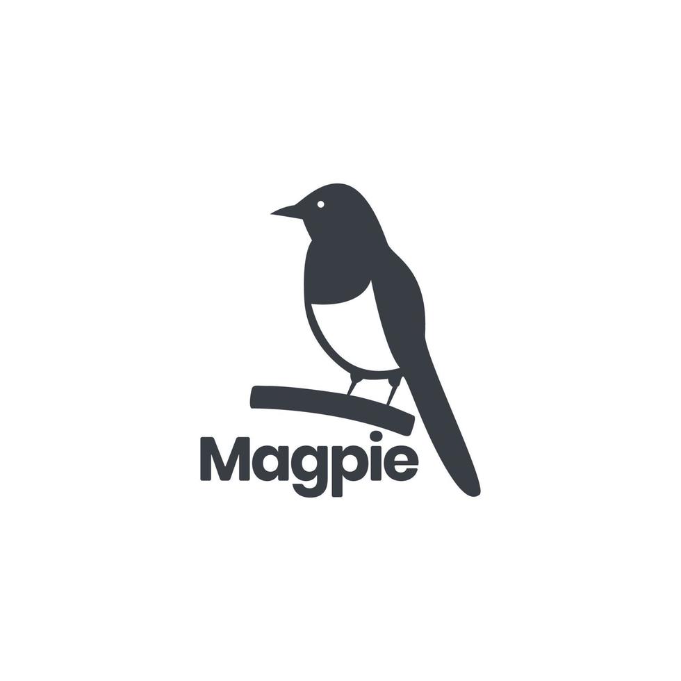 ekster vogel neergestreken Aan Afdeling exoten geïsoleerd modern gekleurde logo ontwerp vector icoon illustratie sjabloon