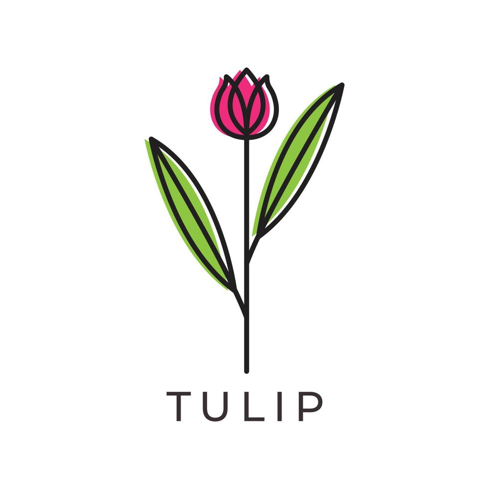 bloemen tulpen vrouwelijk geur minimalistische abstract logo ontwerp vector icoon illustratie sjabloon