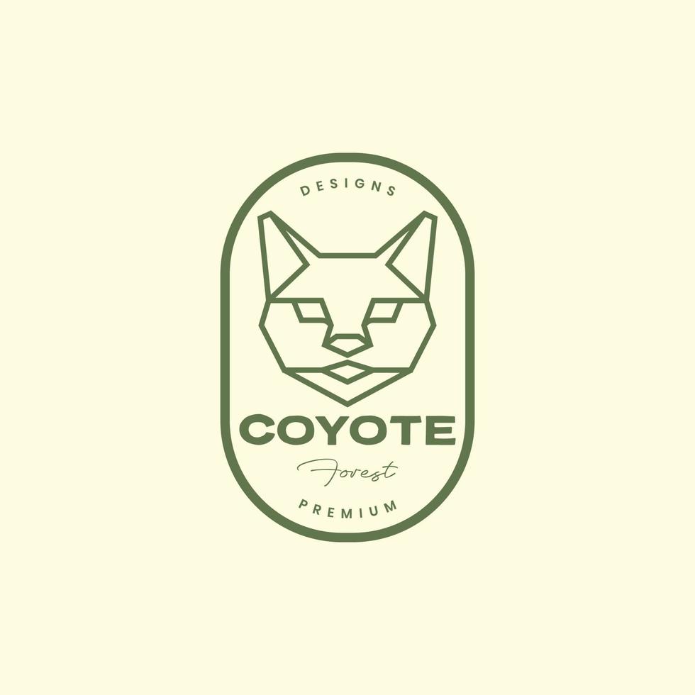 hoofd coyote hond Woud beest veelhoek lijnen wijnoogst logo ontwerp vector icoon illustratie sjabloon