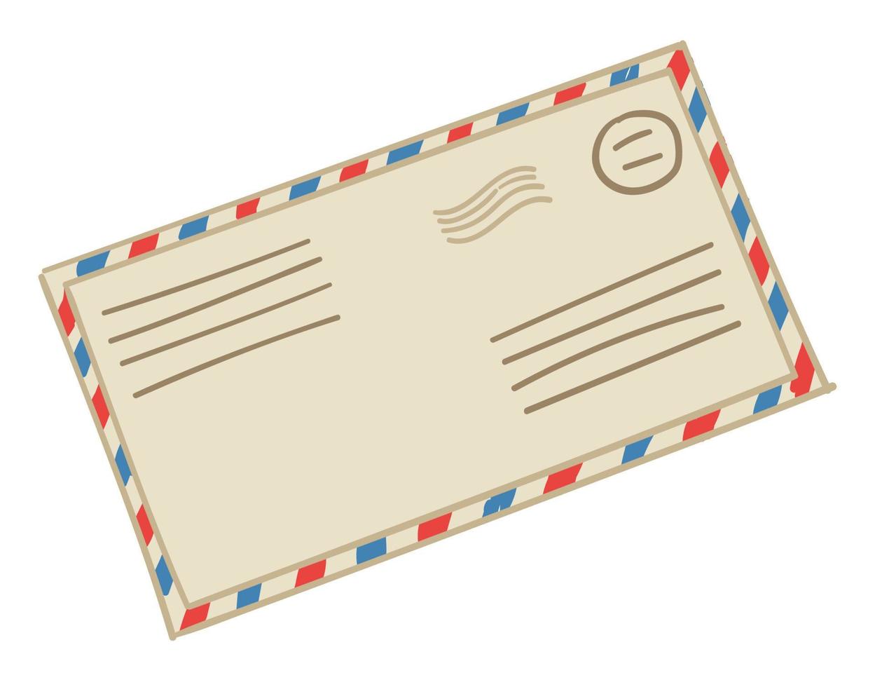 mail correspondentie, brief in wijnoogst envelop vector