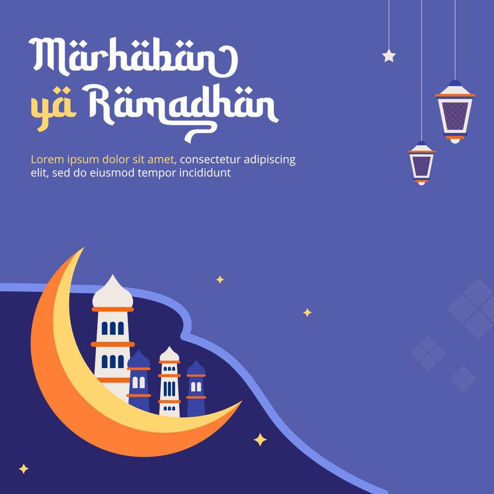 sociale media berichten verzameling voor Islamitisch Ramadan viering vector