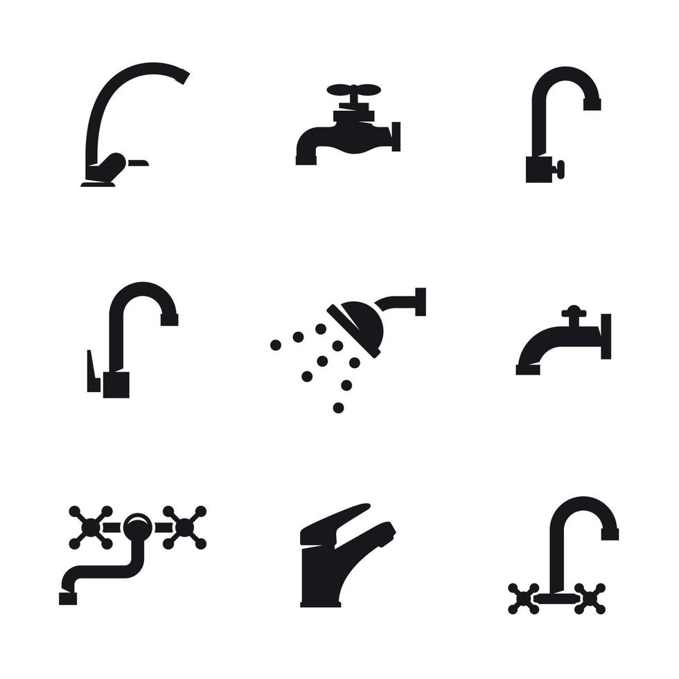 kraan pictogrammen set. zwart Aan een wit achtergrond vector